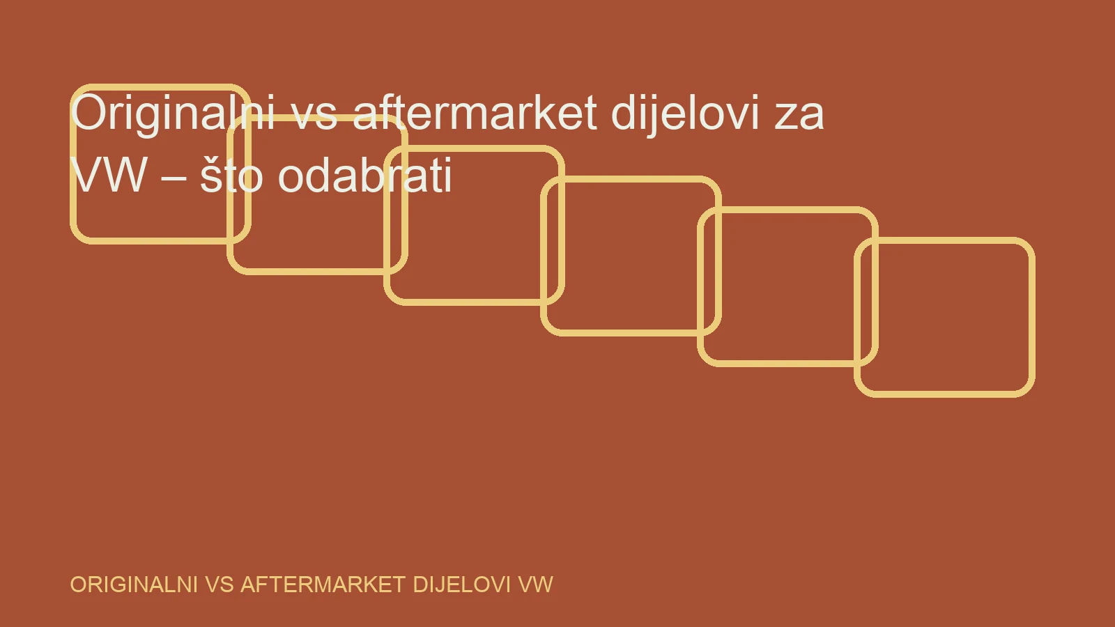 Urednička ilustracija za temu originalni vs aftermarket dijelovi VW